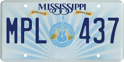 MS license plate MPL437