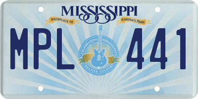 MS license plate MPL441