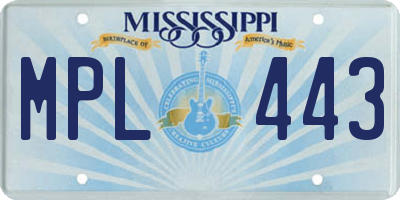 MS license plate MPL443