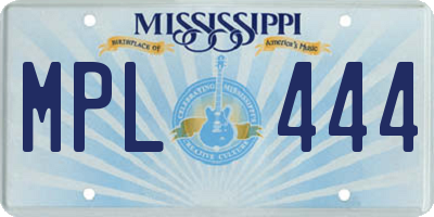 MS license plate MPL444