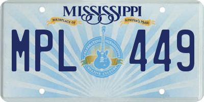 MS license plate MPL449