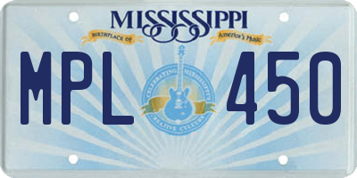 MS license plate MPL450