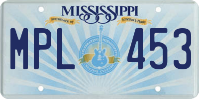 MS license plate MPL453