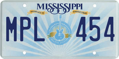 MS license plate MPL454