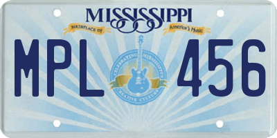 MS license plate MPL456