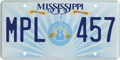 MS license plate MPL457
