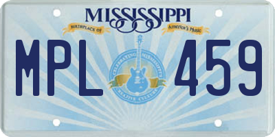 MS license plate MPL459