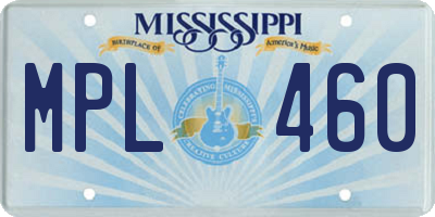 MS license plate MPL460