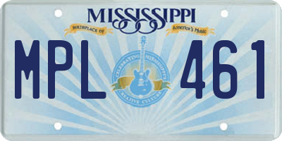 MS license plate MPL461