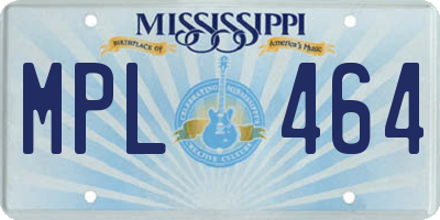 MS license plate MPL464