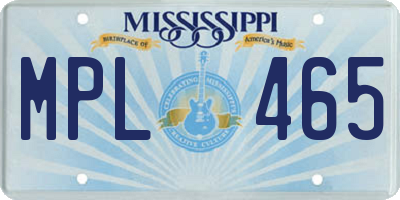 MS license plate MPL465