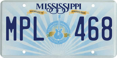 MS license plate MPL468