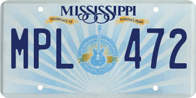 MS license plate MPL472