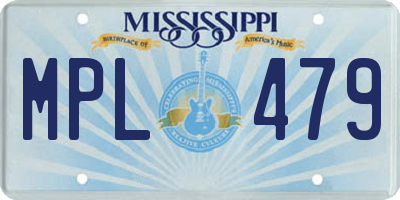 MS license plate MPL479