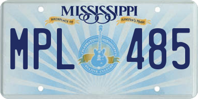 MS license plate MPL485