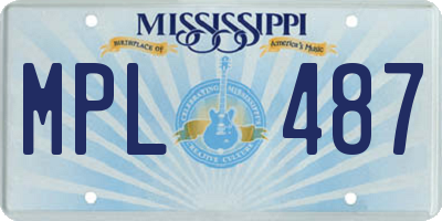 MS license plate MPL487