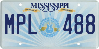 MS license plate MPL488
