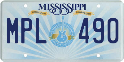 MS license plate MPL490