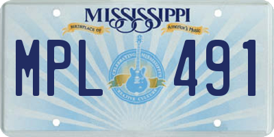 MS license plate MPL491