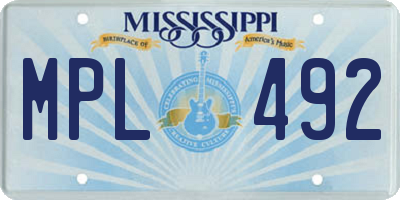MS license plate MPL492