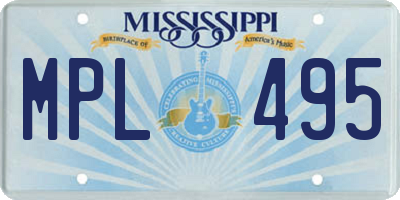 MS license plate MPL495