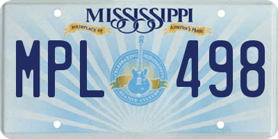 MS license plate MPL498