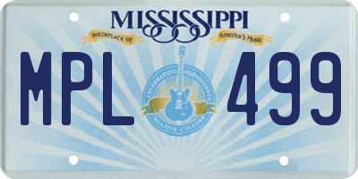 MS license plate MPL499