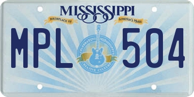 MS license plate MPL504