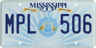 MS license plate MPL506