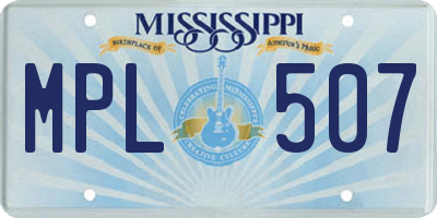 MS license plate MPL507