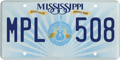 MS license plate MPL508