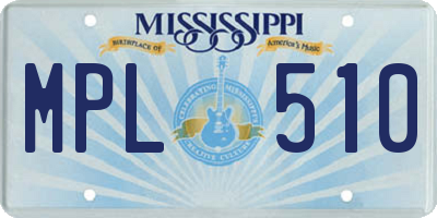 MS license plate MPL510