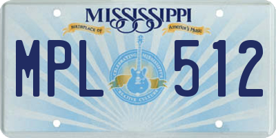 MS license plate MPL512