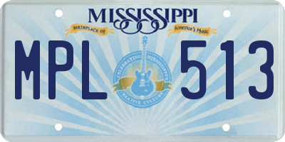 MS license plate MPL513