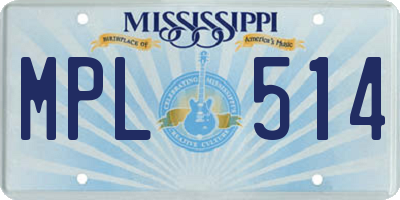 MS license plate MPL514