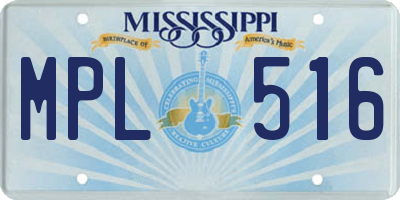 MS license plate MPL516