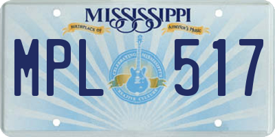 MS license plate MPL517