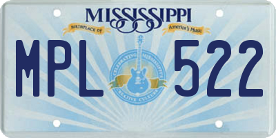 MS license plate MPL522