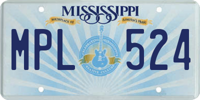 MS license plate MPL524