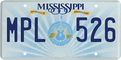 MS license plate MPL526
