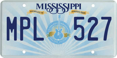 MS license plate MPL527