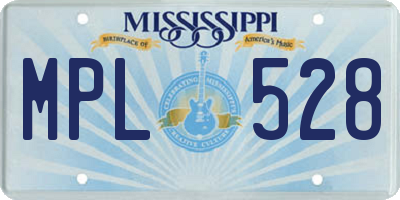 MS license plate MPL528
