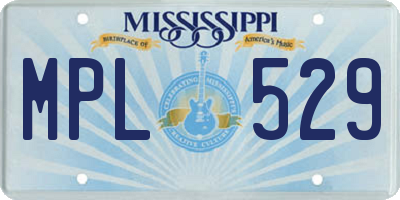 MS license plate MPL529