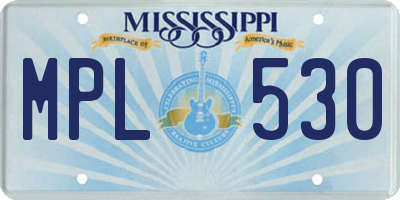 MS license plate MPL530