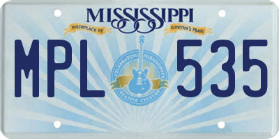 MS license plate MPL535