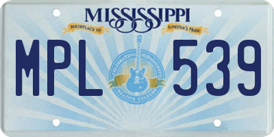 MS license plate MPL539