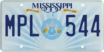 MS license plate MPL544