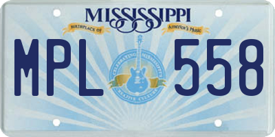 MS license plate MPL558