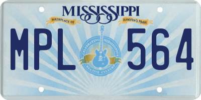 MS license plate MPL564