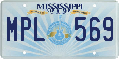 MS license plate MPL569